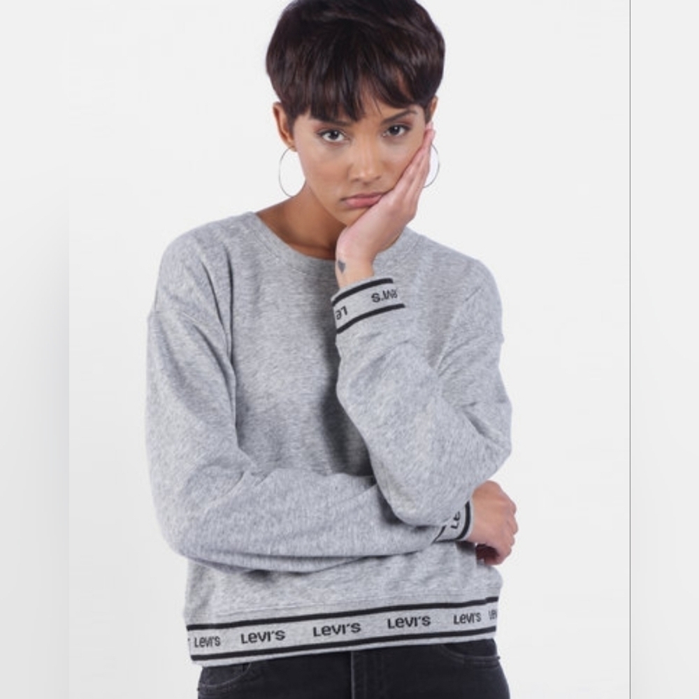 Levi's Grey Logo Trim Sweatshirt Women's Size S